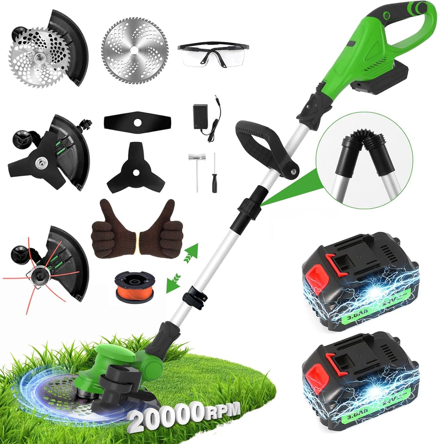 TrimGlide™ Coupe-herbe sans balai réglable