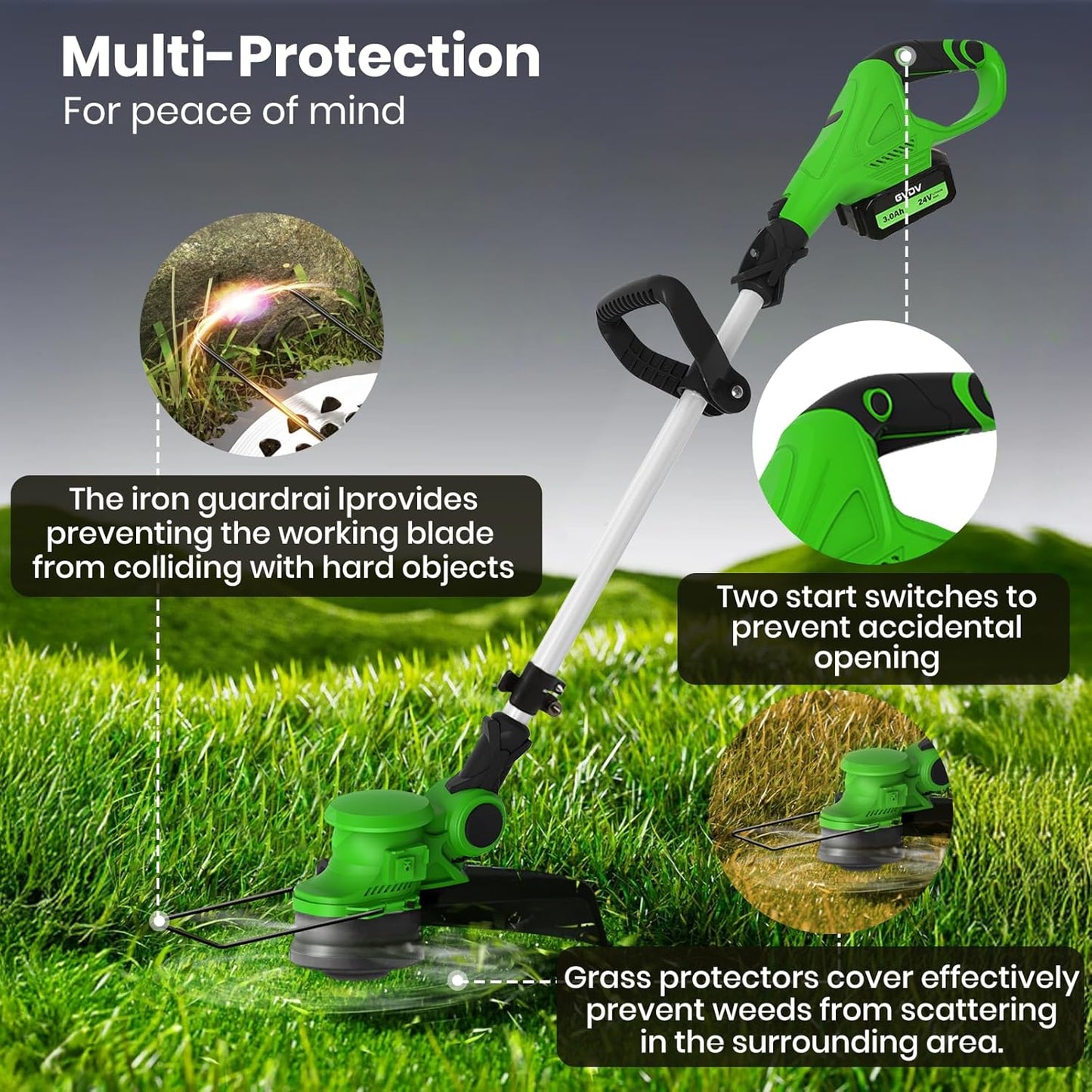 TrimGlide™ Coupe-herbe sans balai réglable
